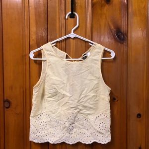 Yellow shirt with opened back